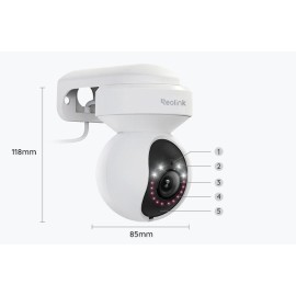Kamera IP Reolink E Series E540 PTZ 5MP Wi-Fi LED biała
