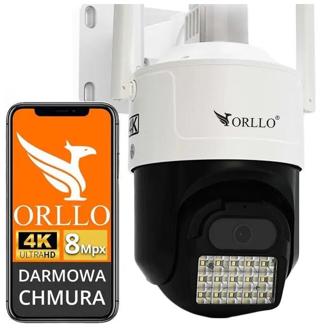 Kamera IP ORLLO Z17 Ultra 4K zewnętrzna obrotowa GSM na kartę SIM 8MPx
